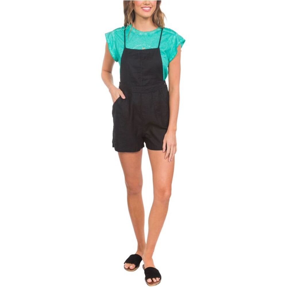 Hurley Womens Ollie Romper Jumpsuit, Black, XS, DM